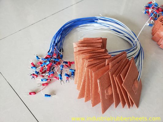 Red Color Close Cell Silicone Heater Pad , Silicone Heat Rubber Pad