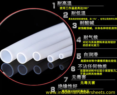 Id1mm X Od2mm X 100m Yüksek sıcaklık için Beyaz PTFE hortumu
